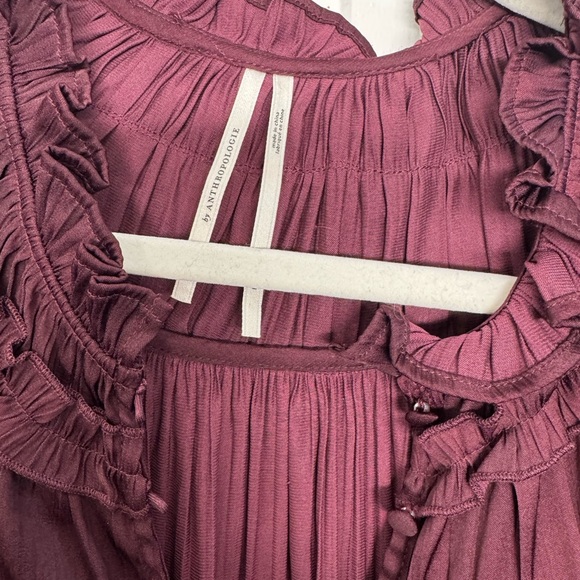 Anthropologie Plum Ruffled Blouse - Picture 3 of 6